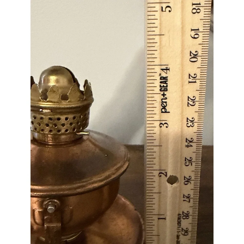 Vintage WUBRO Mini Copper Tone Oil Lamp Taiwan Brianco No Wick 3.5